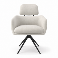 Dining Chair Anita - Mito 01 Fabric & Black Swivel Base - 64 x 62 x 88 cm