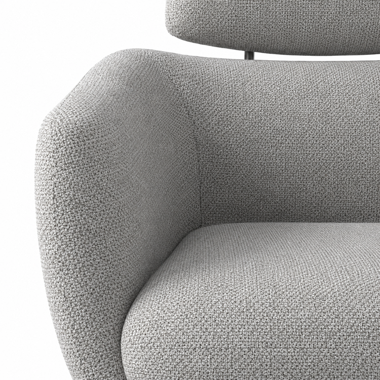 Chaise à manger Anita - Mito 180 Tissu et base pivotante noire - 64 x 62 x 88 cm
