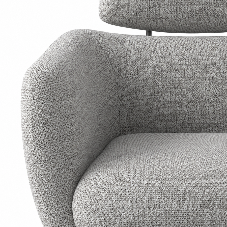 Dining Chair Anita - Mito 180 Fabric & Black Swivel Base - 64 x 62 x 88 cm