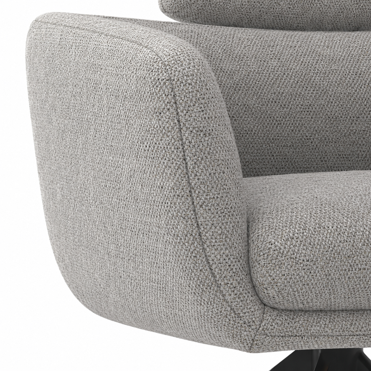 Chaise à manger Anita - Mito 180 Tissu et base pivotante noire - 64 x 62 x 88 cm