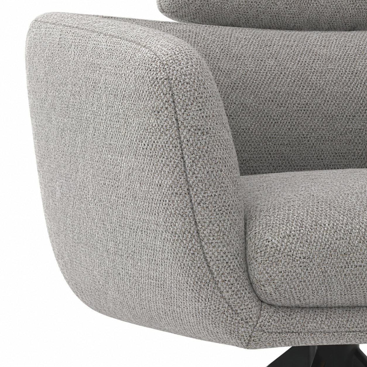 Dining Chair Anita - Mito 180 Fabric & Black Swivel Base - 64 x 62 x 88 cm
