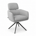 Dining Chair Anita - Mito 180 Fabric & Black Swivel Base - 64 x 62 x 88 cm