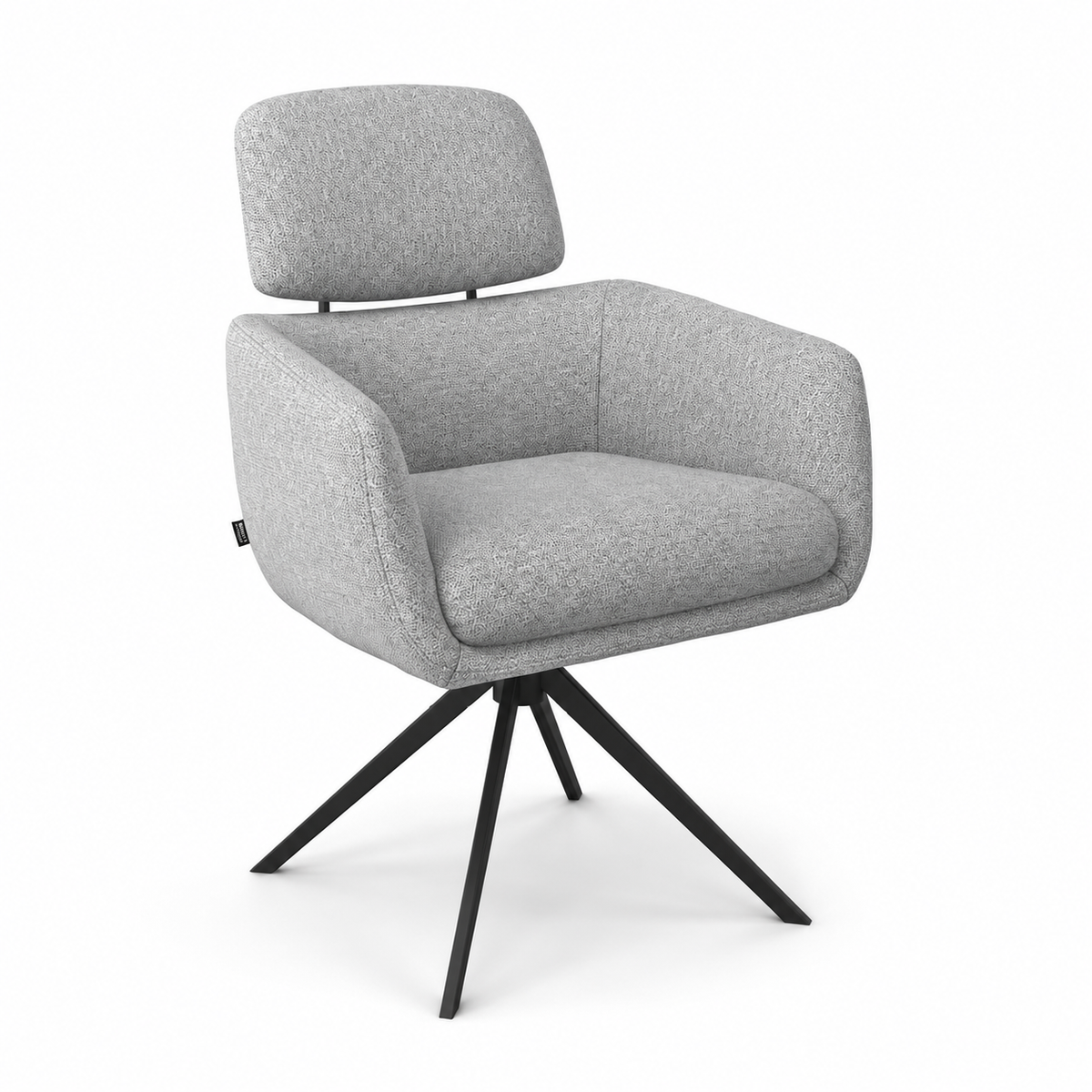 Chaise à manger Anita - Mito 180 Tissu et base pivotante noire - 64 x 62 x 88 cm