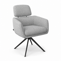 Dining Chair Anita - Mito 180 Fabric & Black Swivel Base - 64 x 62 x 88 cm