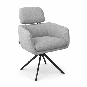 Dining Chair Anita - Mito 180 Fabric & Black Swivel Base - 64 x 62 x 88 cm