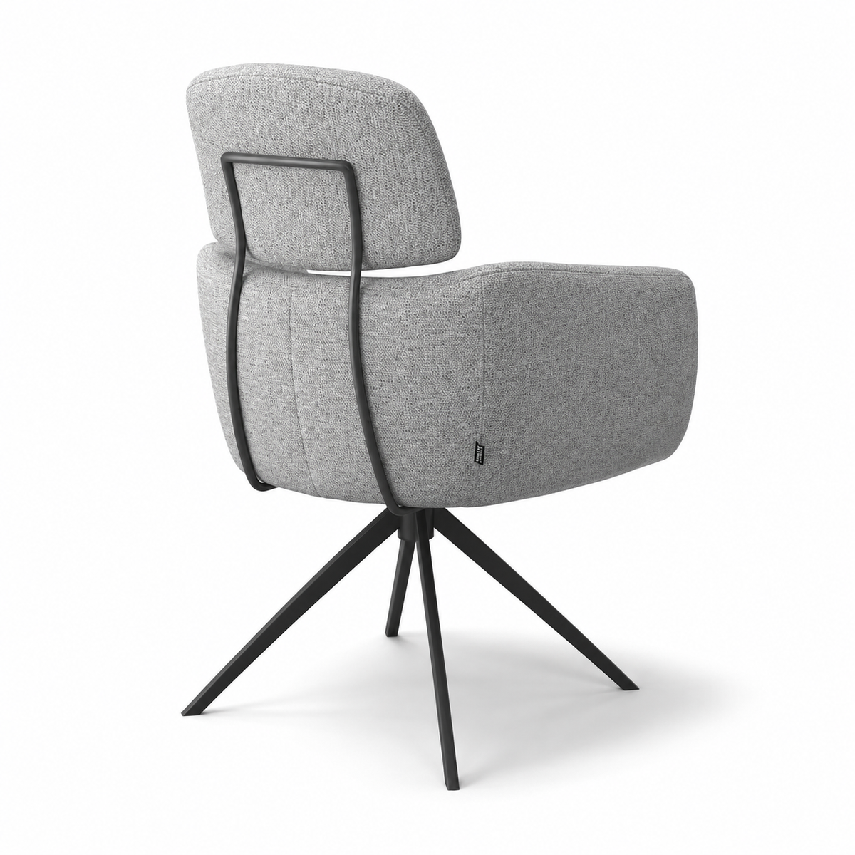 Chaise à manger Anita - Mito 180 Tissu et base pivotante noire - 64 x 62 x 88 cm