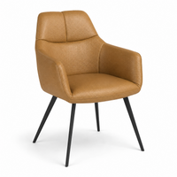 Speisestuhl Bari - B501 Cognac Leder & Black Metal Beine - 58 x 64 x 85 cm | Marcottestyle