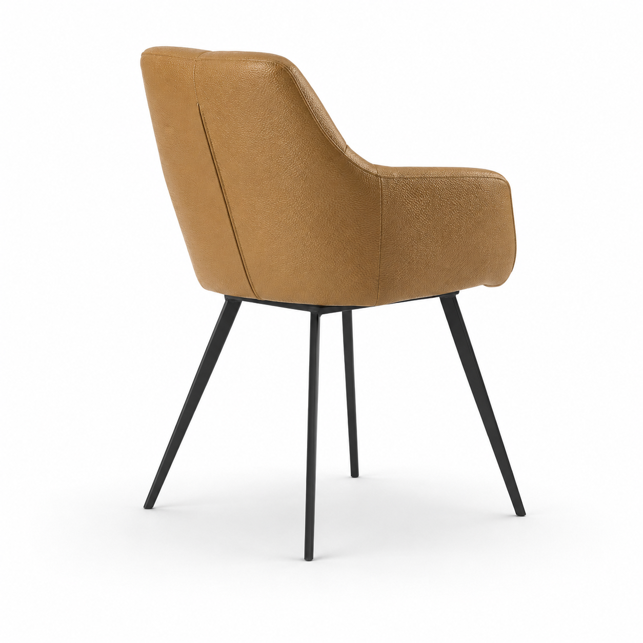 Speisestuhl Bari - B501 Cognac Leder & Black Metal Beine - 58 x 64 x 85 cm | Marcottestyle