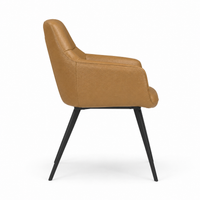 Speisestuhl Bari - B501 Cognac Leder & Black Metal Beine - 58 x 64 x 85 cm | Marcottestyle