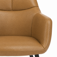 Speisestuhl Bari - B501 Cognac Leder & Black Metal Beine - 58 x 64 x 85 cm | Marcottestyle