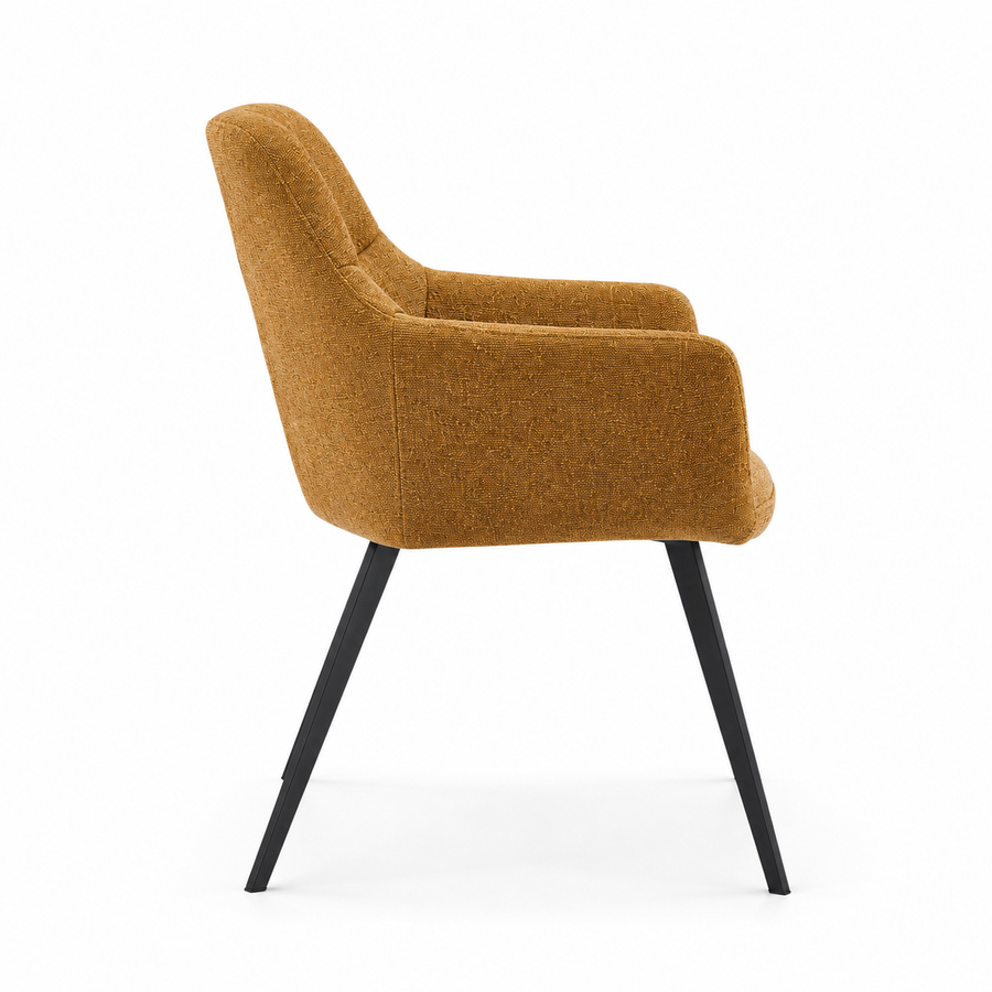 Dining Chair Bari - San Remo 401 Fabric & Black Metal Legs - 58 x 64 x 85 cm