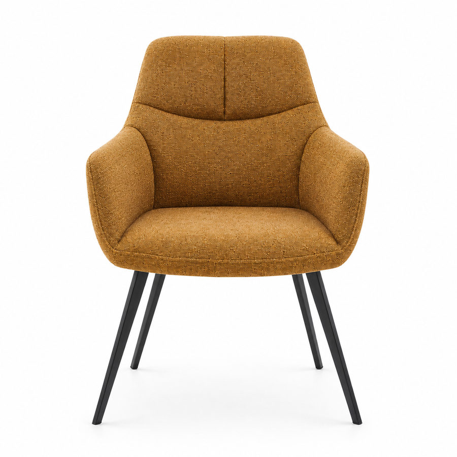 Dining Chair Bari - San Remo 401 Fabric & Black Metal Legs - 58 x 64 x 85 cm