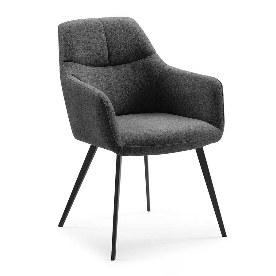 Dining Chair Bari - San Remo 800 Fabric & Black Metal Legs - 58 x 64 x 85 cm