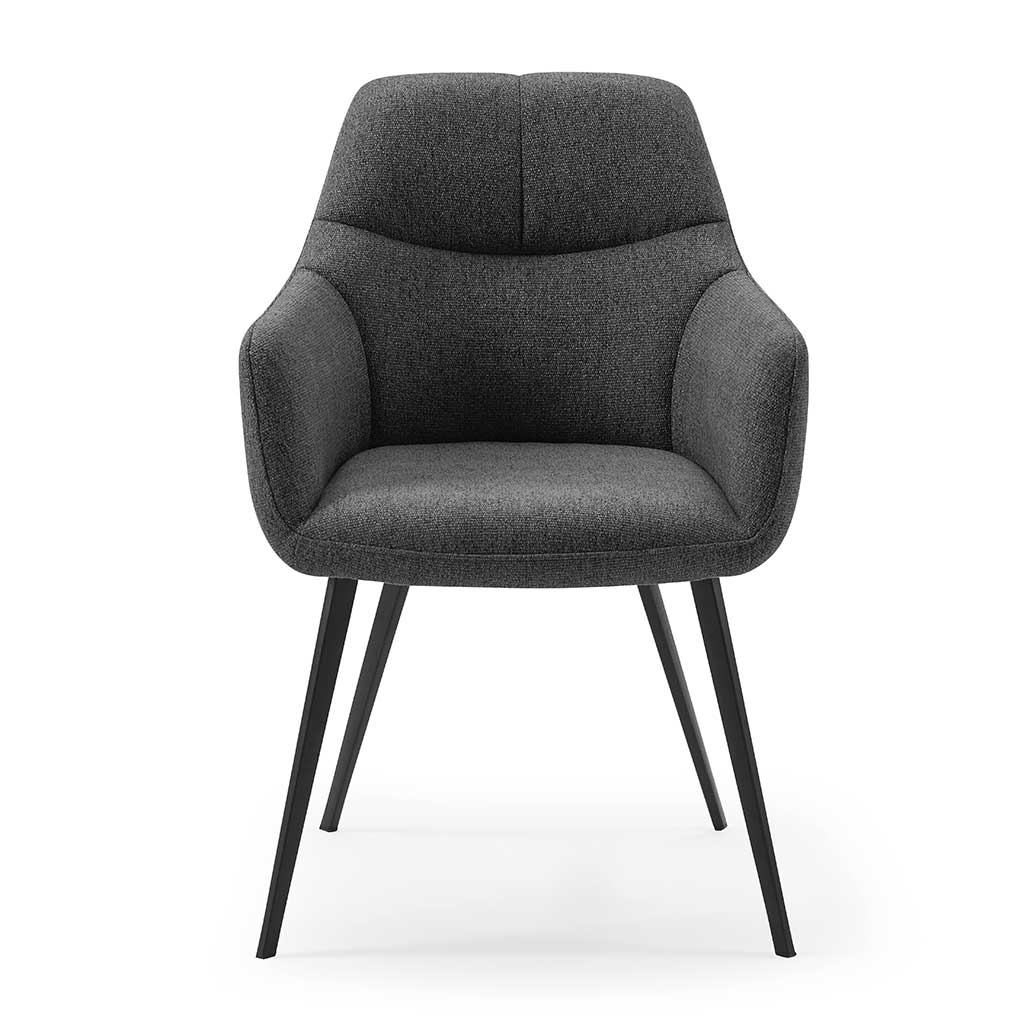 Dining Chair Bari - San Remo 800 Fabric & Black Metal Legs - 58 x 64 x 85 cm