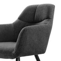 Dining Chair Bari - San Remo 800 Fabric & Black Metal Legs - 58 x 64 x 85 cm