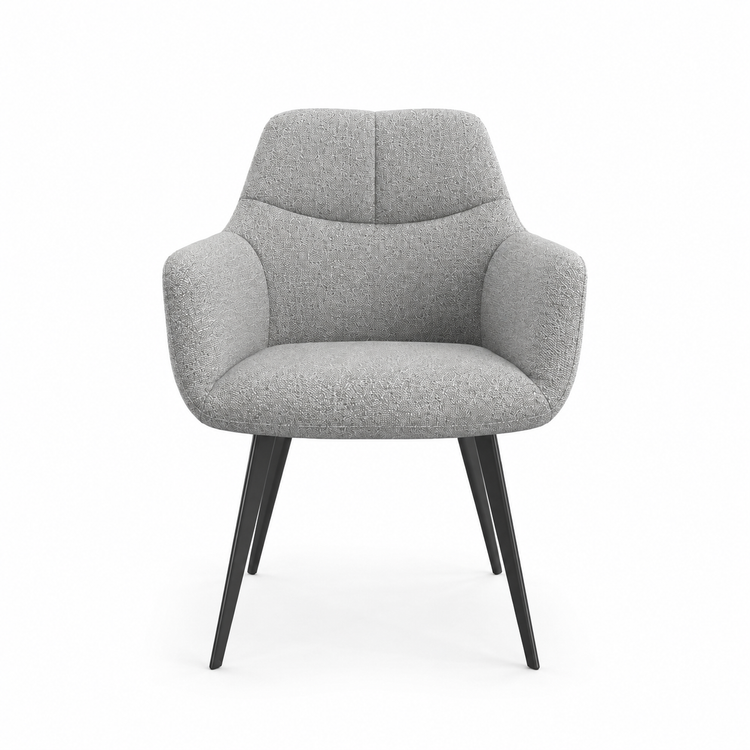 Chaise à manger Bari - San Remo 802 Tissu et pieds en métal noir - 58 x 64 x 85 cm