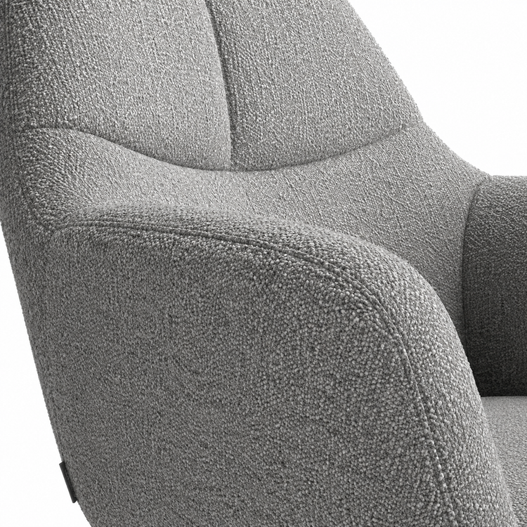 Chaise à manger Bari - San Remo 802 Tissu et pieds en métal noir - 58 x 64 x 85 cm