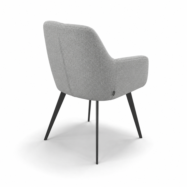 Chaise à manger Bari - San Remo 802 Tissu et pieds en métal noir - 58 x 64 x 85 cm