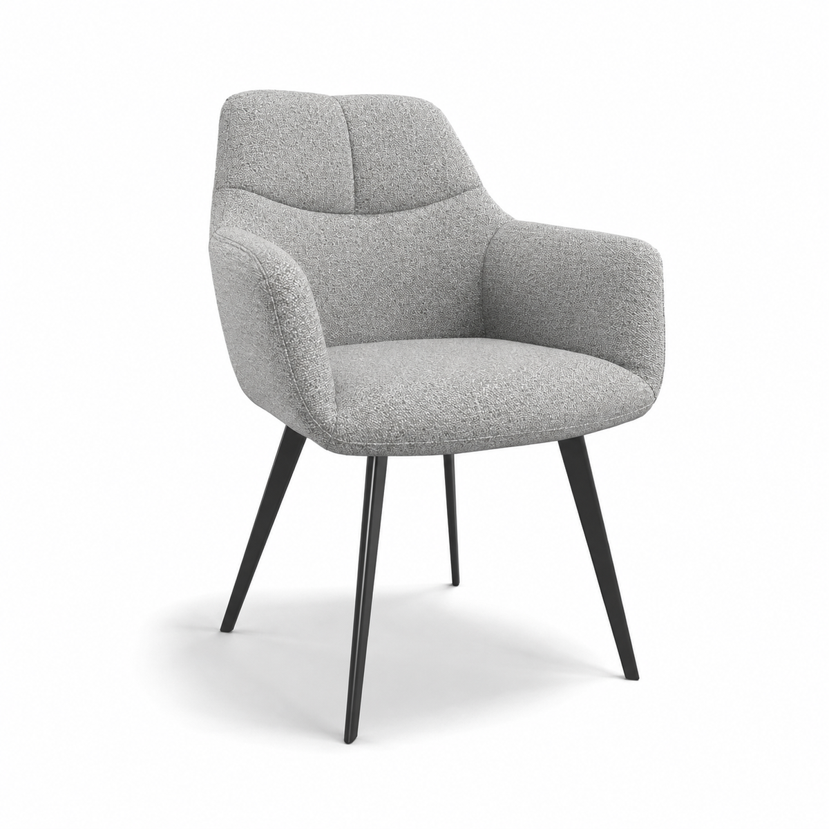 Chaise à manger Bari - San Remo 802 Tissu et pieds en métal noir - 58 x 64 x 85 cm