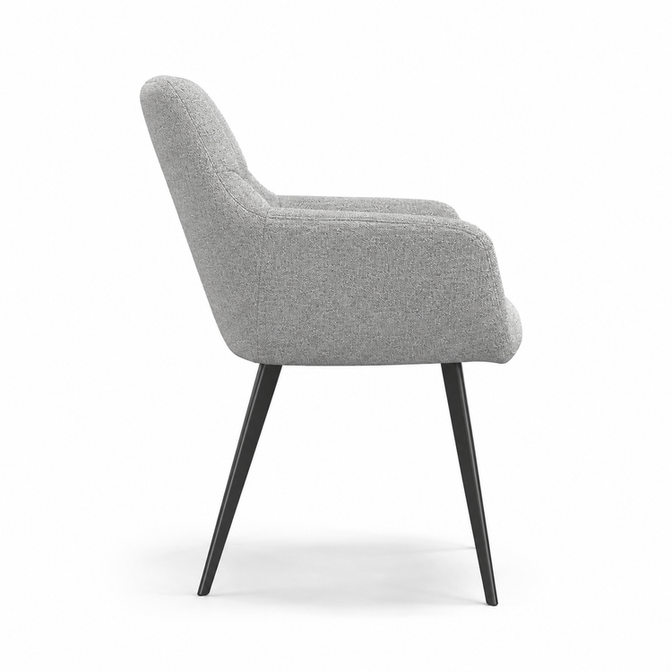 Chaise à manger Bari - San Remo 802 Tissu et pieds en métal noir - 58 x 64 x 85 cm