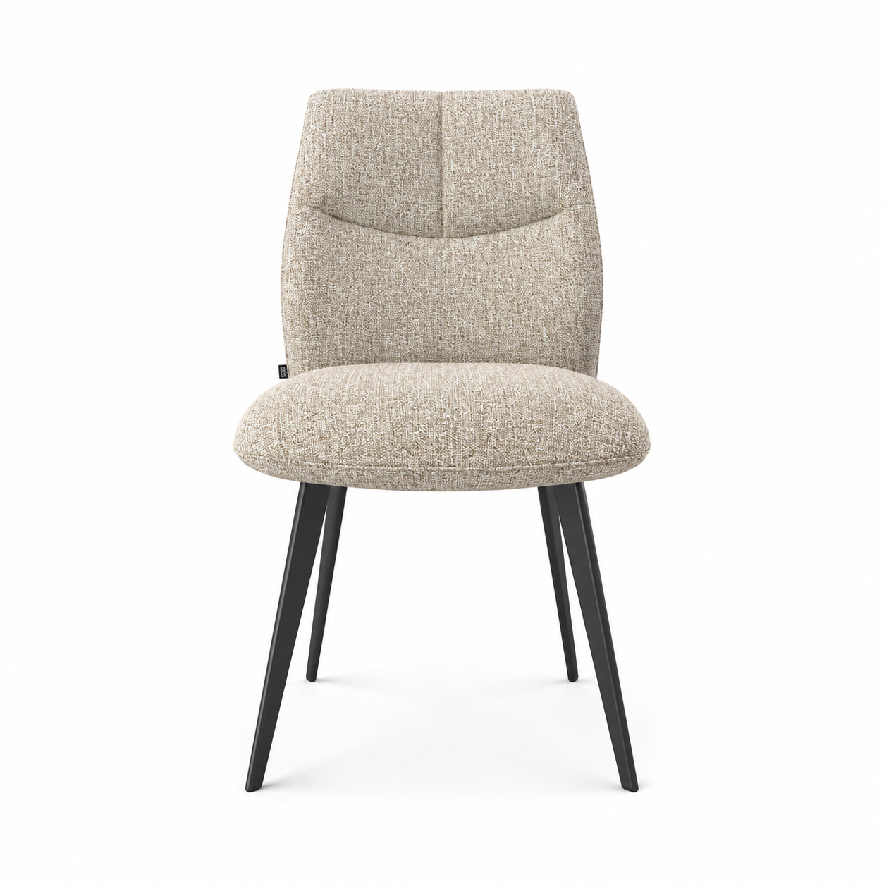 Dining Chair Bari Armless - San Remo 101 Fabric & Black Metal Legs - 46 x 62 x 84 cm