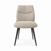 Dining Chair Bari Armless - San Remo 101 Fabric & Black Metal Legs - 46 x 62 x 84 cm