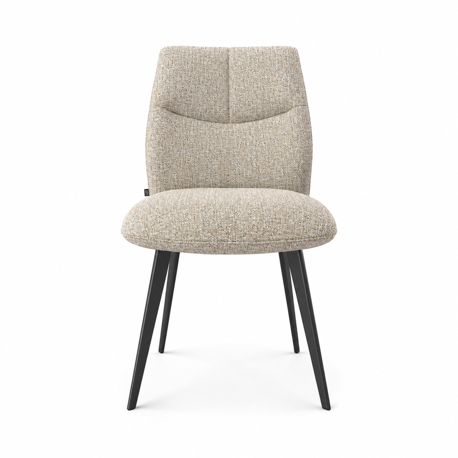 Dining Chair Bari Armless - San Remo 101 Fabric & Black Metal Legs - 46 x 62 x 84 cm