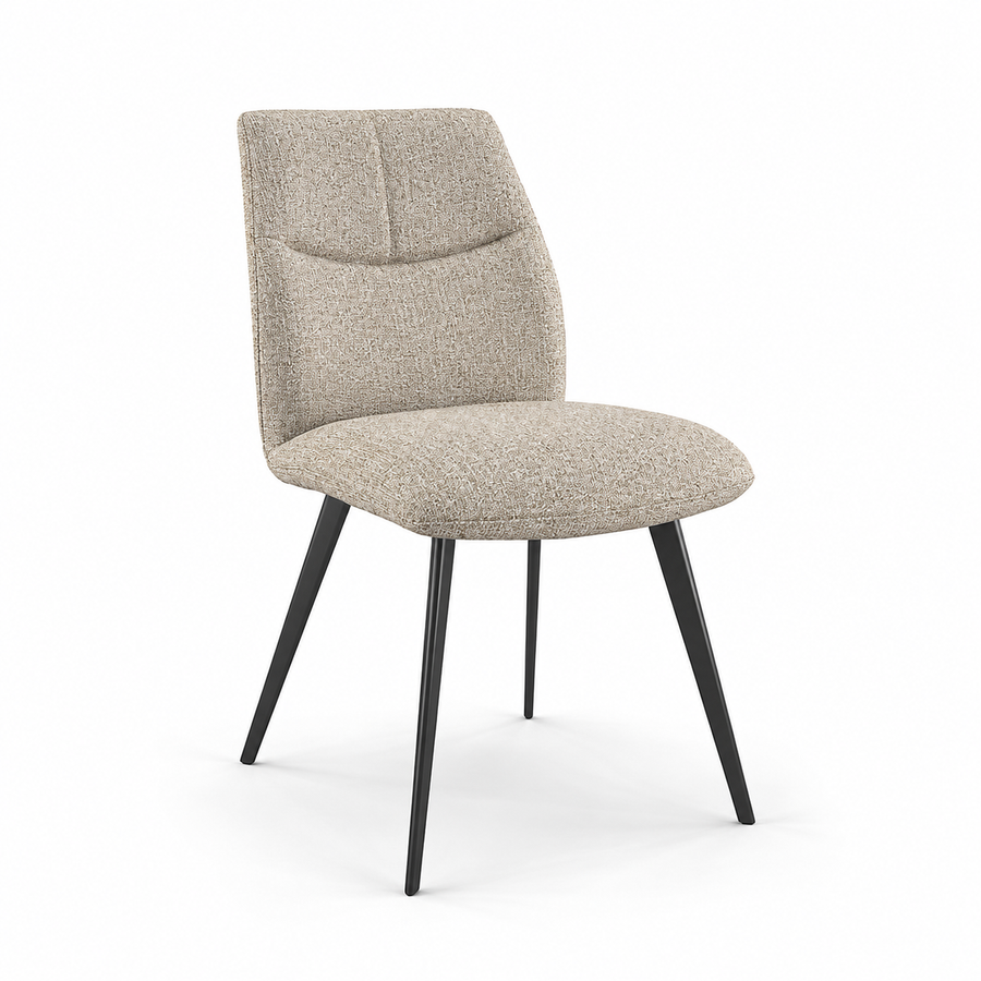 Dining Chair Bari Armless - San Remo 101 Fabric & Black Metal Legs - 46 x 62 x 84 cm
