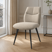Dining Chair Bari Armless - San Remo 101 Fabric & Black Metal Legs - 46 x 62 x 84 cm