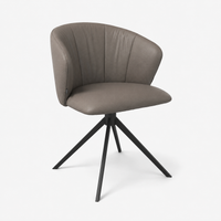Dining Chair Bolzano - B402 Smog Leather & Black Swivel Base - 58 x 60 x 82 cm