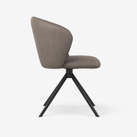 Dining Chair Bolzano - B402 Smog Leather & Black Swivel Base - 58 x 60 x 82 cm