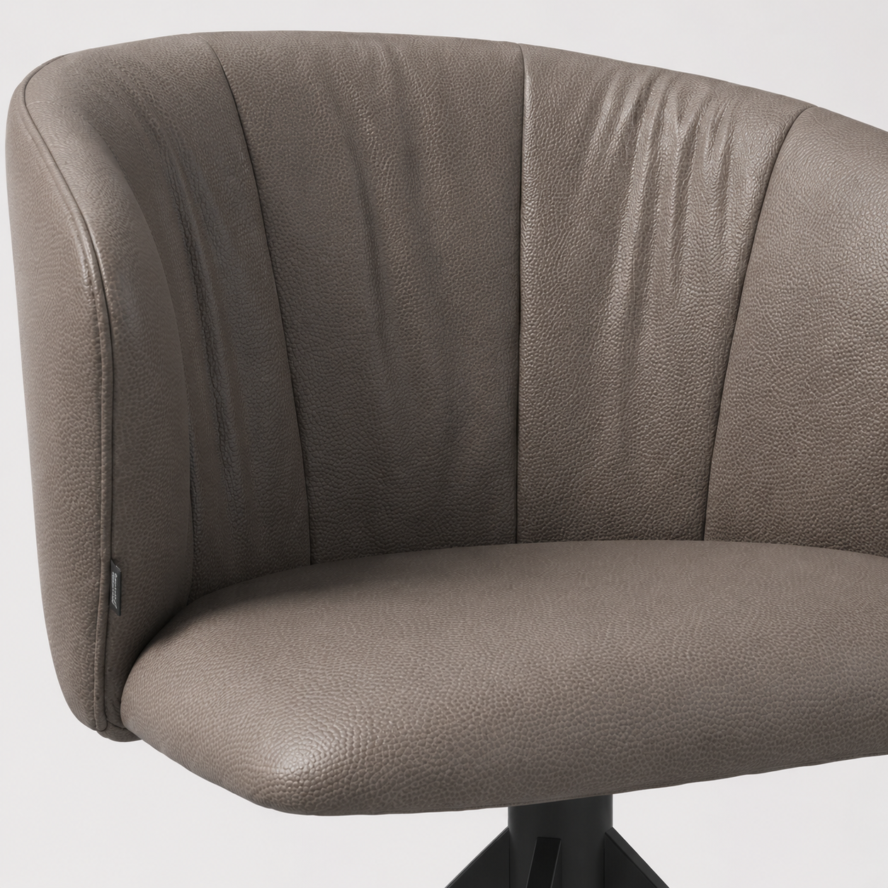 Dining Chair Bolzano - B402 Smog Leather & Black Swivel Base - 58 x 60 x 82 cm
