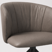 Dining Chair Bolzano - B402 Smog Leather & Black Swivel Base - 58 x 60 x 82 cm