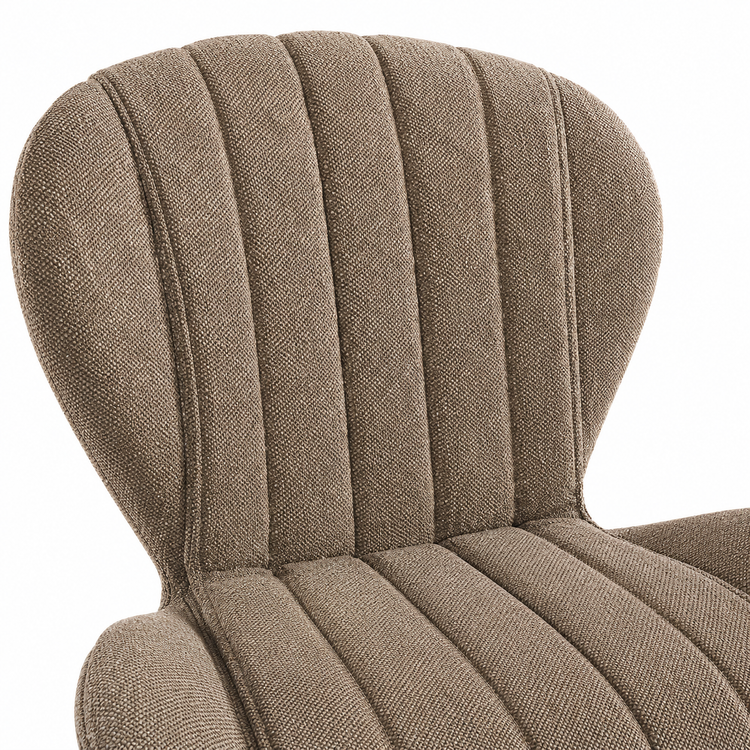 Eetstoel Vlinder - Bruine Sneak 16 Stof & Black Swivel Base - 53 x 61 x 82 cm