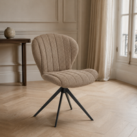 Dining Chair Butterfly - Brown Sneak 16 Fabric & Black Swivel Base - 53 x 61 x 82 cm