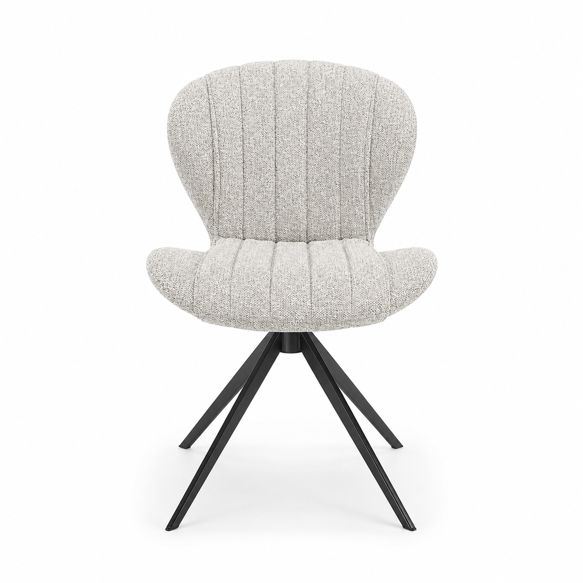 Chaise à manger Papillon - Tissu escarpé 01 & Base pivotante noire - 53 x 61 x 82 cm