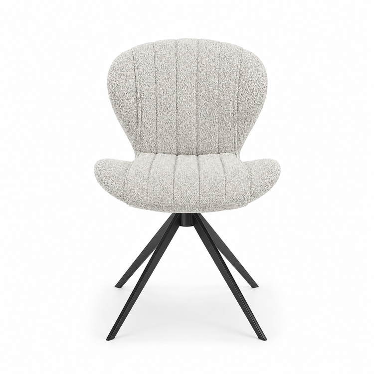 Chaise à manger Papillon - Tissu escarpé 01 & Base pivotante noire - 53 x 61 x 82 cm