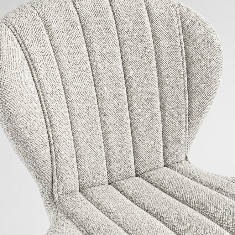 Chaise à manger Papillon - Tissu escarpé 01 & Base pivotante noire - 53 x 61 x 82 cm