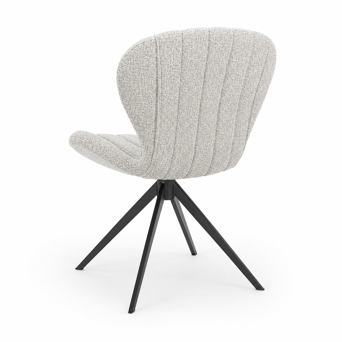 Chaise à manger Papillon - Tissu escarpé 01 & Base pivotante noire - 53 x 61 x 82 cm