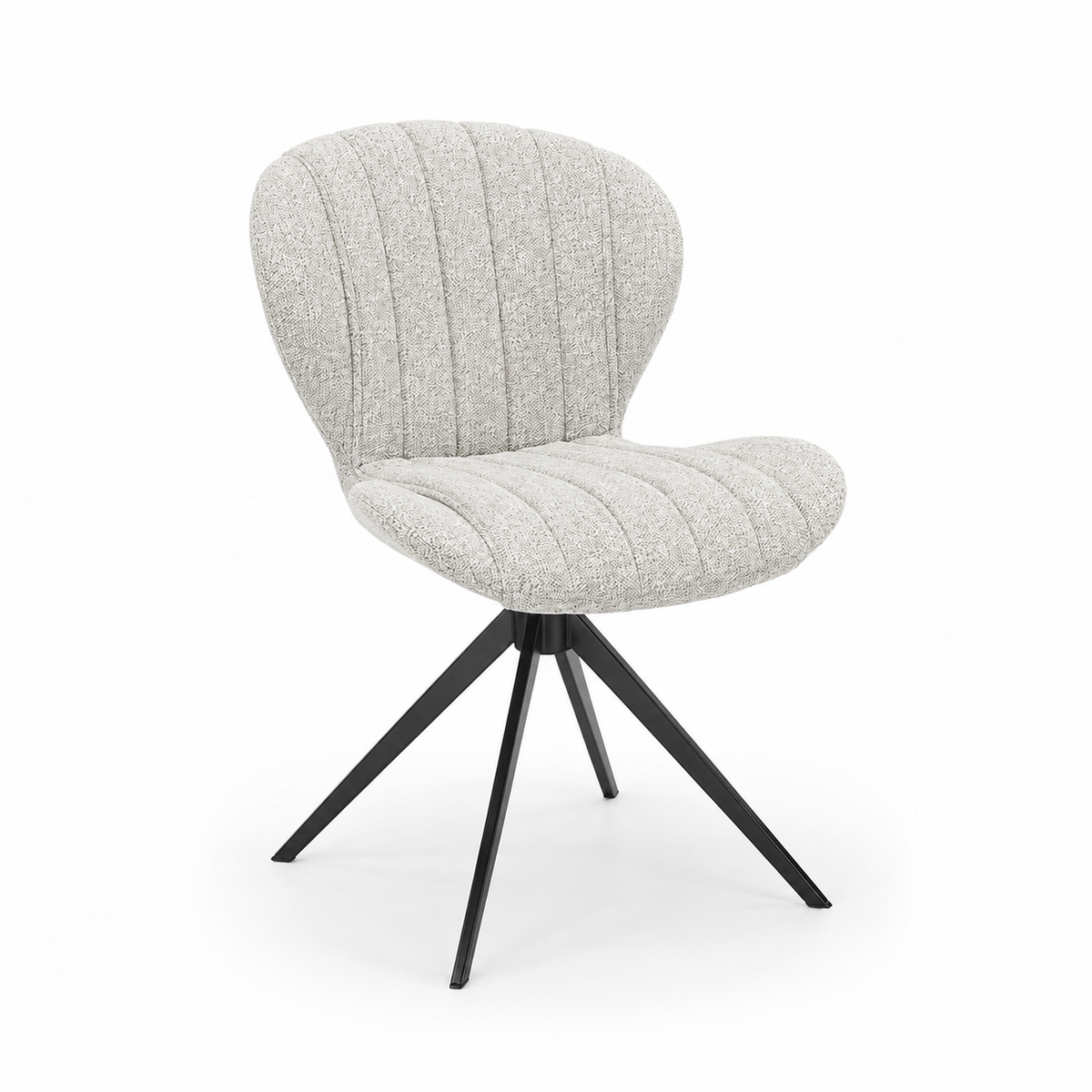 Chaise à manger Papillon - Tissu escarpé 01 & Base pivotante noire - 53 x 61 x 82 cm