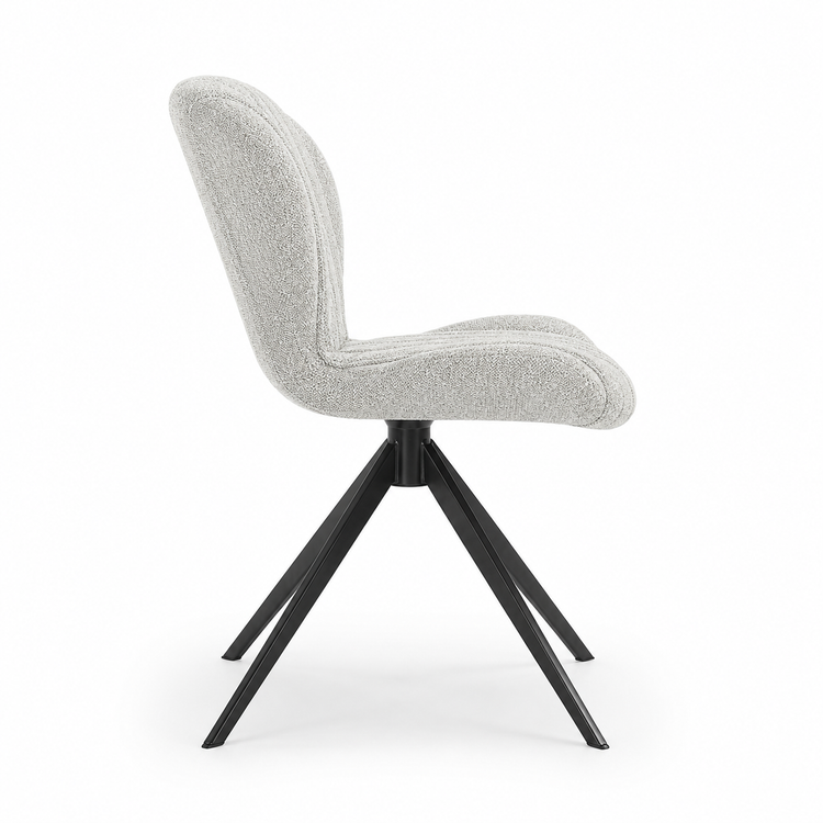 Chaise à manger Papillon - Tissu escarpé 01 & Base pivotante noire - 53 x 61 x 82 cm