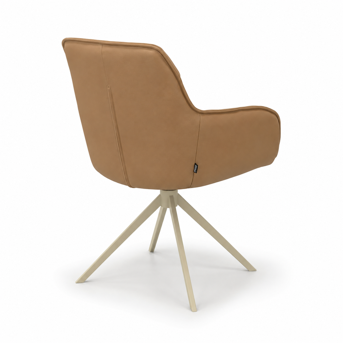 Eetstoel Como - Champagne Leder &amp; Champagne Swivel Base - 62 x 61 x 84 cm