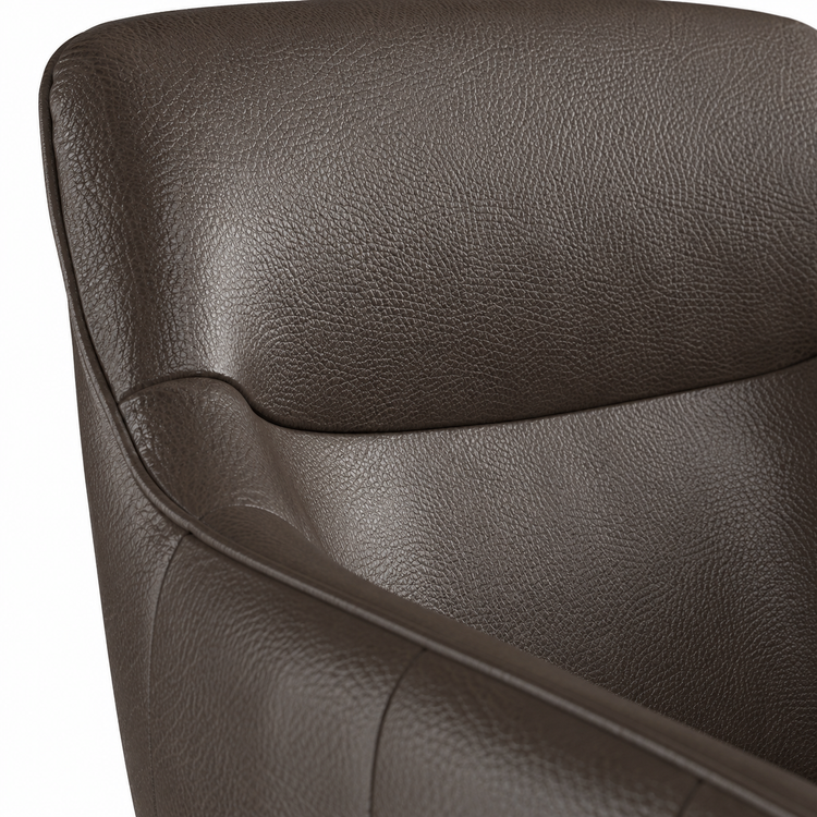 Eetstoel Ferrara - Donker Bruin Leder & Black Swivel Base - 61 x 61 x 85 cm