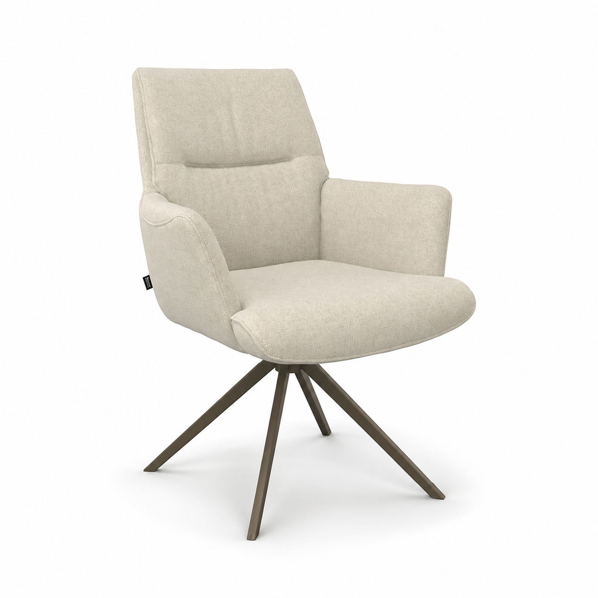 Chaise à manger Flavia - Beige Guard 05 Tissu & Espresso Base pivotante - 62 x 69 x 91 cm