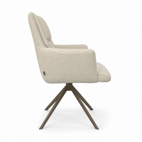 Dining Chair Flavia - Beige Guard 05 Fabric & Espresso Swivel Base - 62 x 69 x 91 cm