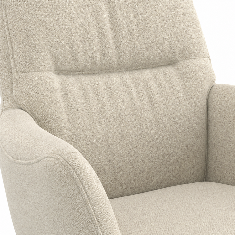Chaise à manger Flavia - Beige Guard 05 Tissu & Espresso Base pivotante - 62 x 69 x 91 cm
