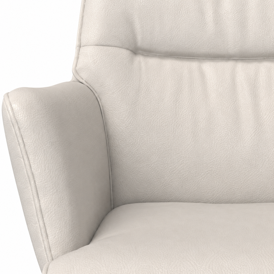 Dining Chair Flavia - Cream Leather B970 & Espresso Swivel Base - 62 x 69 x 91 cm