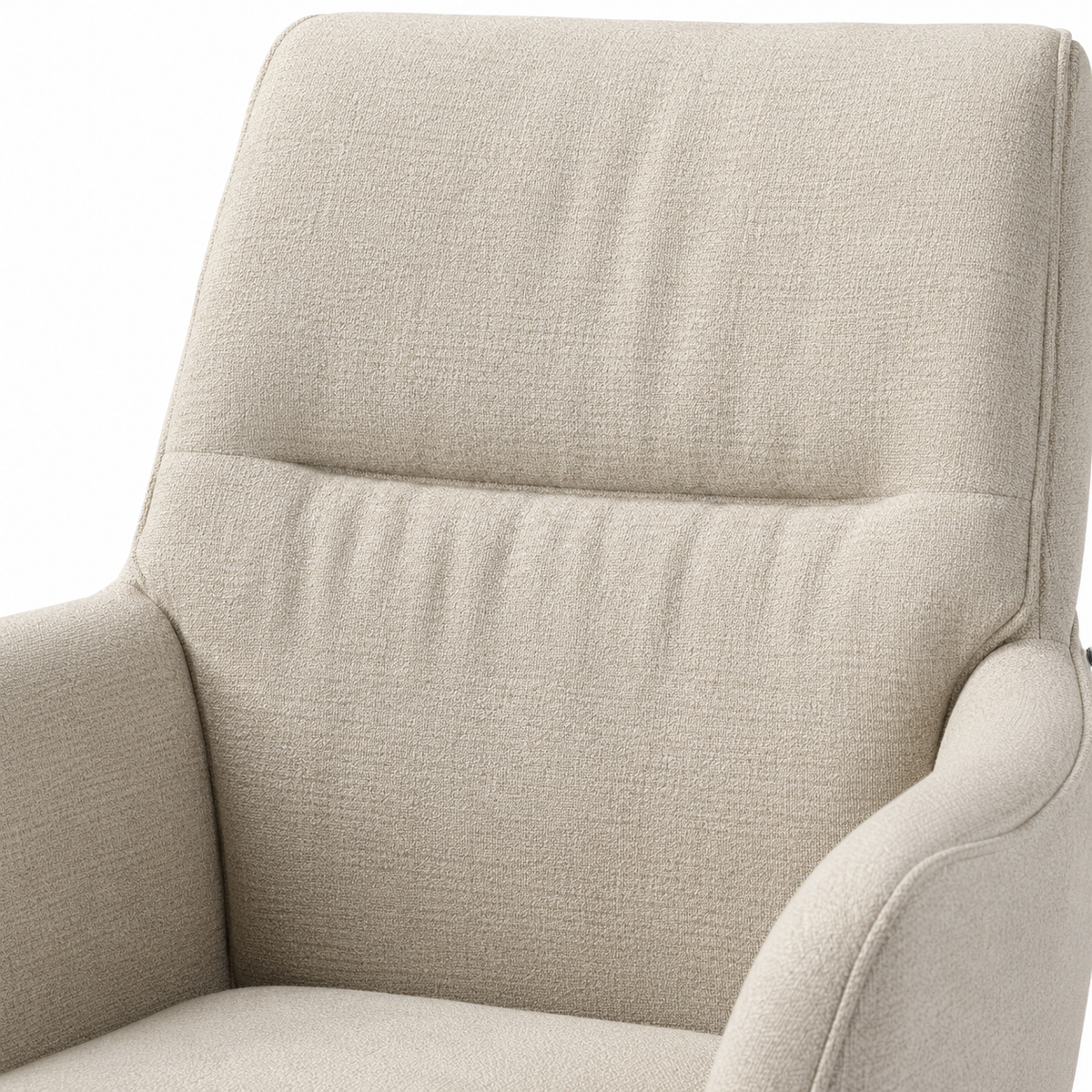 Chaise à manger Flavia - Garde 05 Tissu beige & Espresso Base pivotante - 62 x 69 x 91 cm