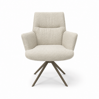 Dining Chair Flavia - Guard 05 Beige Fabric & Espresso Swivel Base - 62 x 69 x 91 cm
