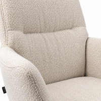 Dining Chair Flavia - Oasis 91 Bisque Fabric & Black Swivel Base - 62 x 69 x 91 cm